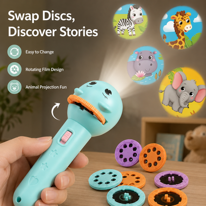 Kids Projection Flashlight, Bedtime Story Projector Toy