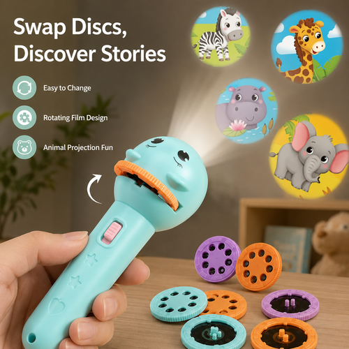 Kids Projection Flashlight, Bedtime Story Projector Toy